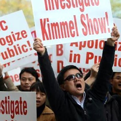 A rally in New York, one of 27 cities that saw a protest over the ABC talk show, which aired last month. Photo: SCMP
