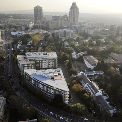 An aerial view of Sandton City, the main commercial and shopping hub in Johannesburg. Photo: AFP