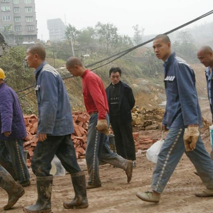 File photo of prisoners used for manual labour near the city of Chongqing on the Yangtze River, Central China. Photo: SCMP