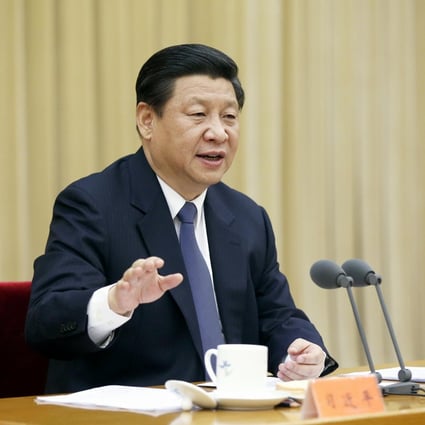 Xi Jinping speaks to attendees at a central political and legal work conference in Beijing on Wednesday. Photo: Xinhua