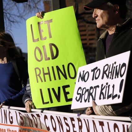 Protest in Dallas, Texas, outside the auction. Photo: AP