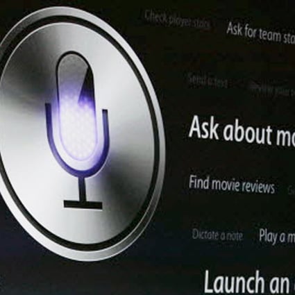 The Siri logo is shown on the big screen during an Apple software presentation. Photo: Gary Reyes/MCT
