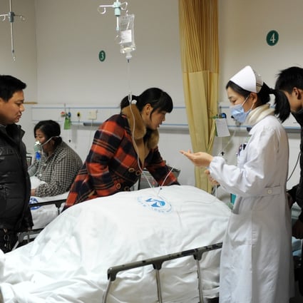Patients at Wenling No 1 hospital, where Lian Enqing went on a murderous rampage last year. Photo: Xinhua