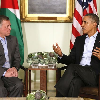 US President Barack Obama meets with Jordan's King Abdullah at Sunnylands in Rancho Mirage, California on Friday. Photo: Reuters