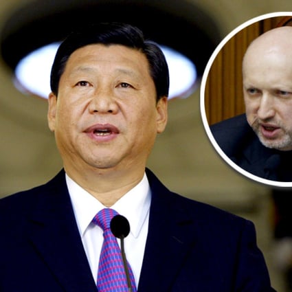 Chinese President Xi Jingping and newly-appointed Interim Ukraine President Olexsandr Turchynov. Photos: Reuters, EPA