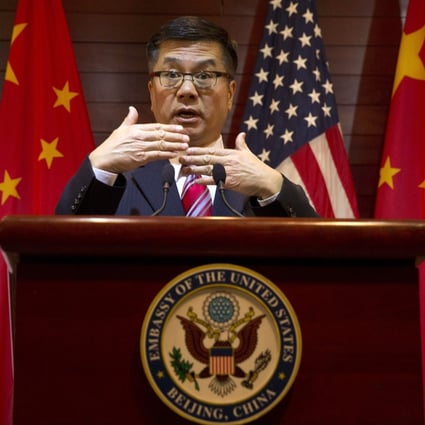 Outgoing US ambassador to China Gary Locke at the US embassy in Beijing on Friday. Photo: EPA