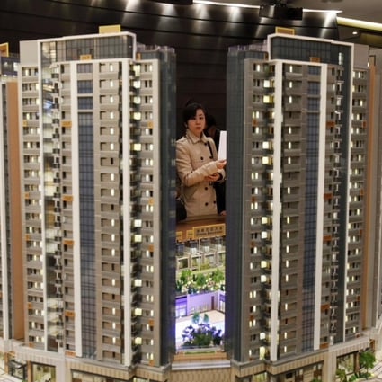 A model of the Riva development, of which recent sales of the flats were strong after Sun Hung Kai Properties cut prices. Photo: Reuters