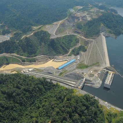 The aerial view of Bakun Dam