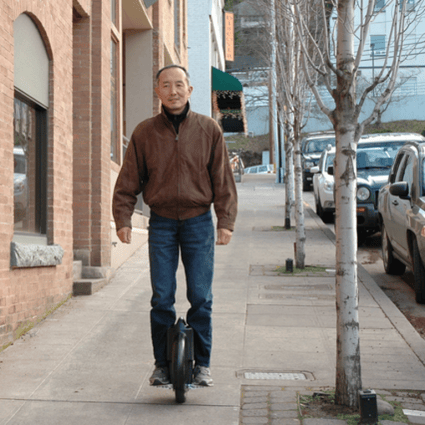 Inventor Shane Chen rides his Solowheel to work. Photo: Inventist