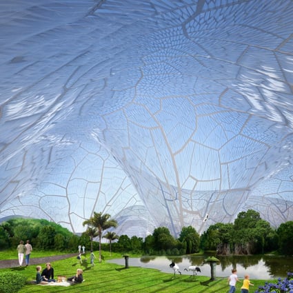Architecture firm Orproject has proposed the construction of a sealed canopy filled with clean air. Bubbles would cover a park and botanical garden, providing a healthy, temperature- and humidity-controlled area. Photos: courtesy of Orproject