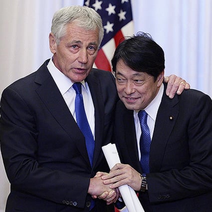 The US and Japanese defence chiefs. Photo: AFP