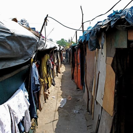 The congested Rohingya settlement in New Delhi (left), where 16-year-old Ashokur Rahman lives. Photo: Bibek Bhandari