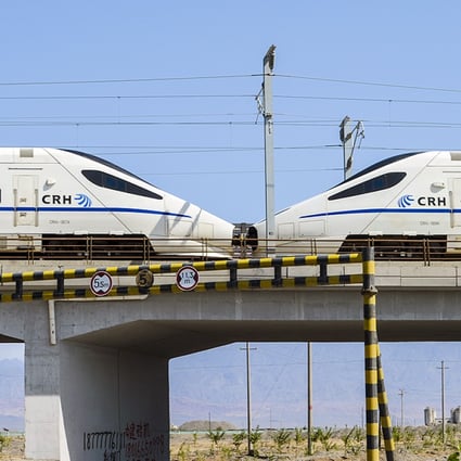 A view of a stretch of the new high-speed rail line. Photo: Xinhua