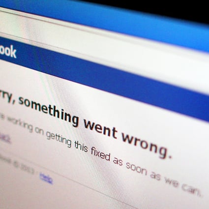 The Facebook error message. Photo: Reuters