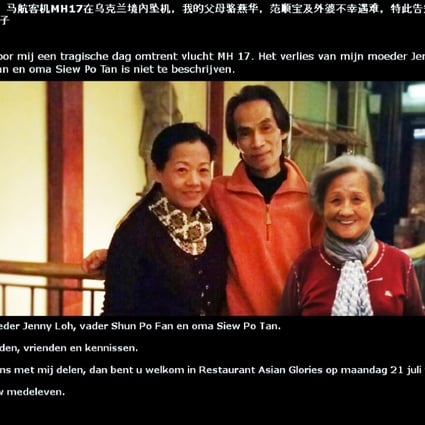 Kevin Fan paid tribute to his family on Facebook, writing in Dutch and Chinese. Photo: SCMP Pictures