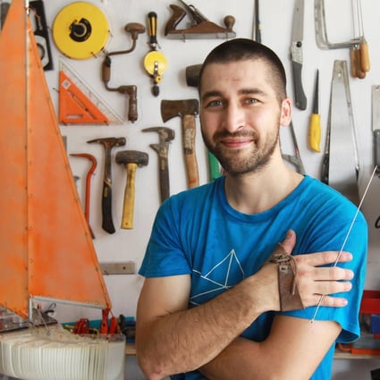 Cesar Harada is developing Protei, a shape-shifting sailing robot, at his Yuen Long workshop. Photos: Edward Wong