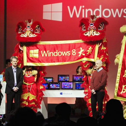 Microsoft launches its Windows 8 operating system in Shanghai in 2012. Photo: AP