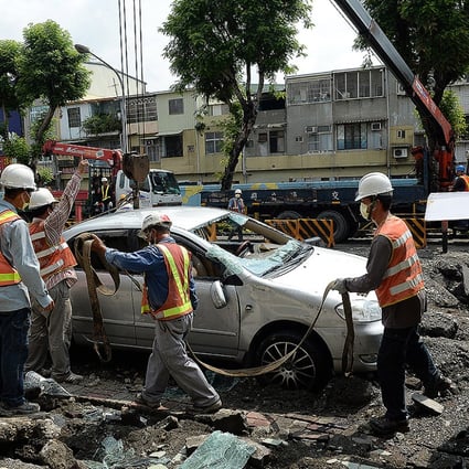 The explosions tore through the city's roads. Photo: CNA