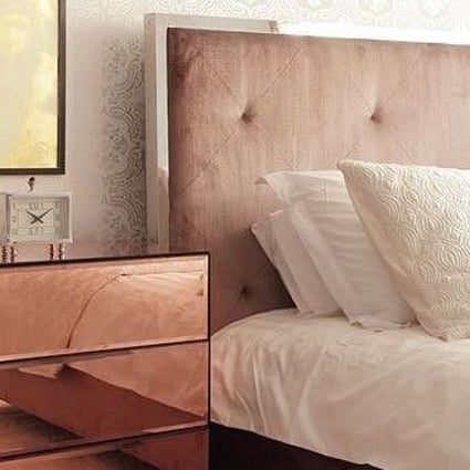 Rose gold Monroe mirrored furniture from Indigo Living