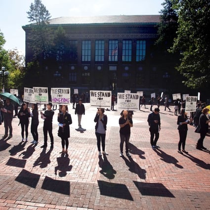 Solidarity protesters at the University of Michigan. Photo: Iris Cheung