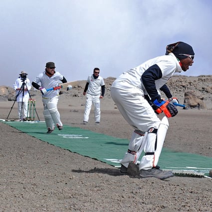 Flicx pitches have been used during exhibition games on mounts Everest and Kilimanjaro. They are now part of the Hong Kong Cricket Association's attempt to solve the pitch shortage problem in the city. Photo: AFP