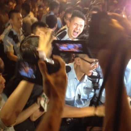 Chaotic scenes in Mong Kok in the early hours of Sunday. Photo: Peter So