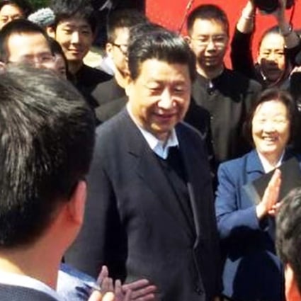President Xi Jinping talks to students and faculty at Peking University. Photo: SCMP Pictures
