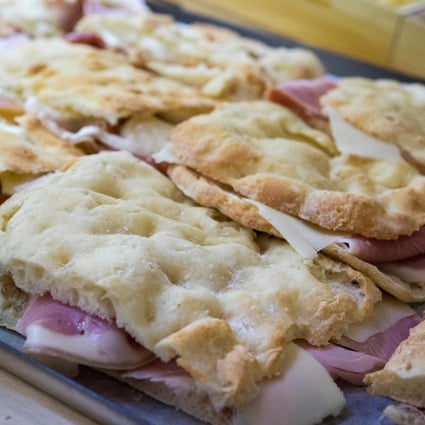 Chew it over: ham and cheese focaccia.