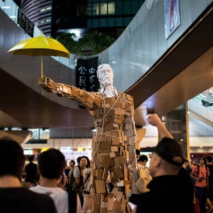 The 'Umbrella Man' created by local artist Milk is one of the artworks that local museums have refused to help document. Photo: AFP