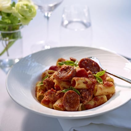 Tuscan SausagePasta in Spicy Tomato Sauce
