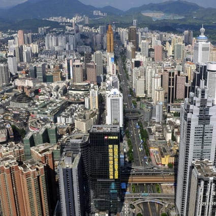High-rise office and apartment buildings in Shenzhen, where clients are often more receptive to bolder design ideas. Photo: Imaginechina