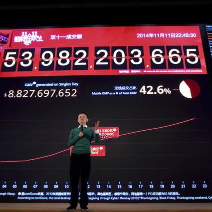 Internet monopolies like Alibaba post mind-boggling margins in China, with the e-commerce giant alone notching up over US$9 billion in sales on November 11 during Singles Day promotion. Photo: AP