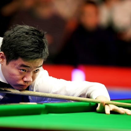 Ding Junhui of China competes during the Snooker UK Championship 2014. Photo: Xinhua 