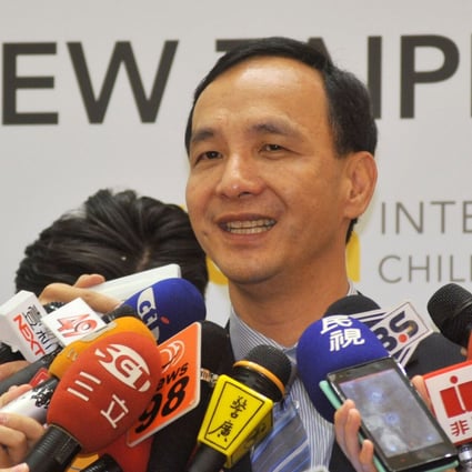 Eric Chu speaks to the press in Taipei on Wednesday. Chu will have to stake out his position on cross-strait issues if he runs for president in 2016, analysts say. Photo: CNA