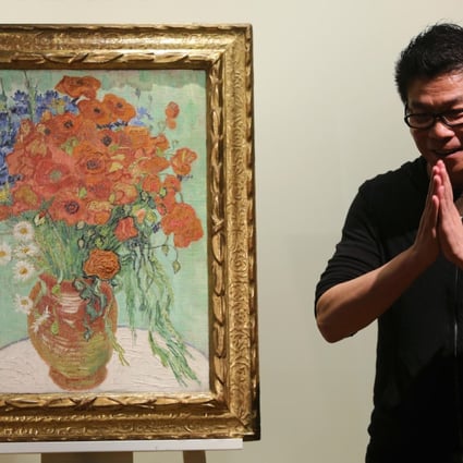 Mainland film mogul Wang Zhongjun says he will keep Vincent van Gogh's "Still Life: Vase with Daisies and Poppies" for the next two or three decades. Photo: Sam Tsang