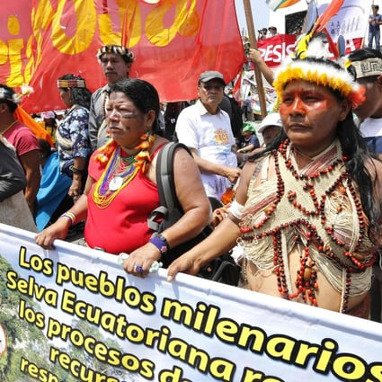 The People's Climate March taking place in Lima. Photo: Reuters
