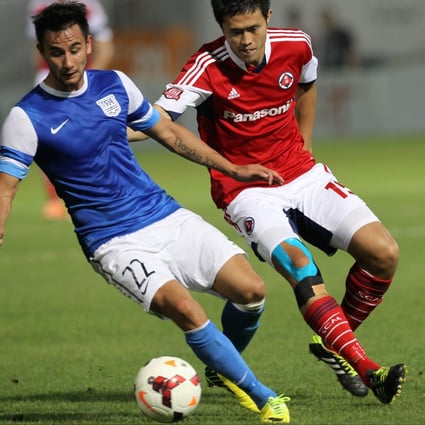 Spanish forward Juan Belencoso (left) scored 11 goals for Kitchee during their 2014 AFC Cup campaign. Photo: Felix Wong
