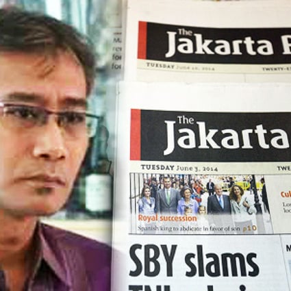 The Jakarta Post's editor chief editor Meidyatama Suryodiningrat face up to five years in prison. Photo: AFP