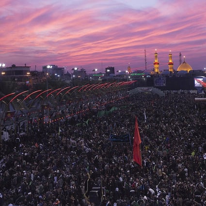 Shiite Muslim pilgrims gather as they commemorate Arbaeen in Karbala, southwest of Baghdad in Iraq, on Saturday. Photo: Reuters