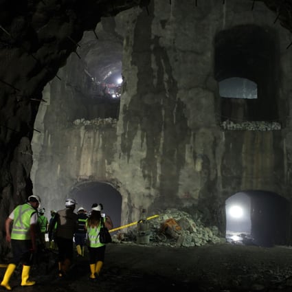 Workers at the Chinese-funded hydroelectric plant in Ecuador, where a tunnel collapse has killed 13 people, including three from China. File photo: Xinhua 