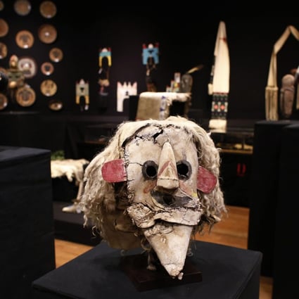 This Pueblo mask was on sale at the Paris auction. Photo: AFP