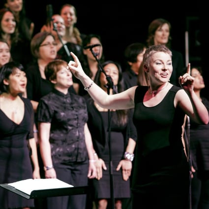 Bethan Greaves, director of Katterwall, conducts Kassia Women's Choir.