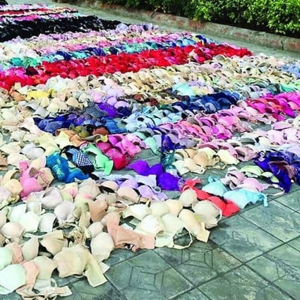 A man in Guangxi province stole a colourful array of more than 2,000 sets of women's lingerie from his neighbours over the course of a year. Photo: SCMP Pictures