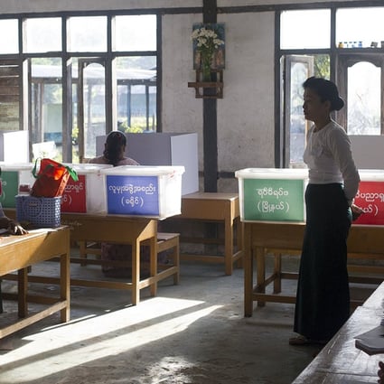 Voters cast their ballots in Yangon municipal elections on Saturday. Photo: AFP