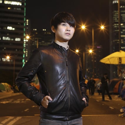 Occupy Central songwriter Lo Hiu-pan at the protest site in Admiralty. Photo: May Tse