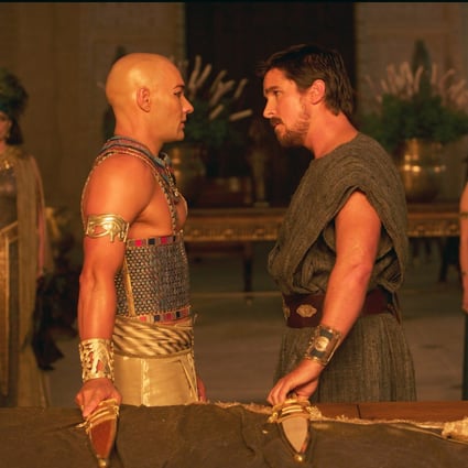 Joel Edgerton, left, as Ramses, and Christian Bale as Moses in a scene from "Exodus: Gods and Kings". Photo: AP
