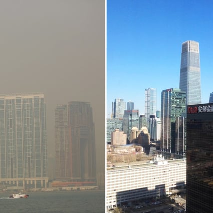 Air pollution clouds Victoria Harbour in Hong Kong on Wednesday as Beijing enjoys blue skies. Photo: Sam Tsang