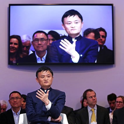 Jack Ma speaks at the World Economic Forum in Davos. Photo: EPA