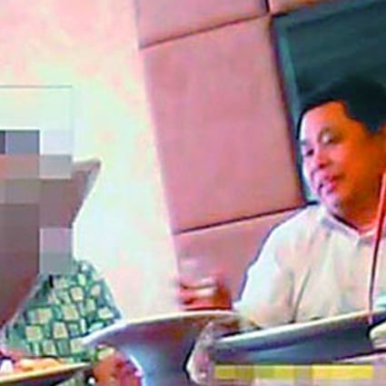 An image from the secretly filmed video of Liang Wenyong, a former Hebei province party boss, which went viral and led to his sacking. Photo: SCMP Pictures