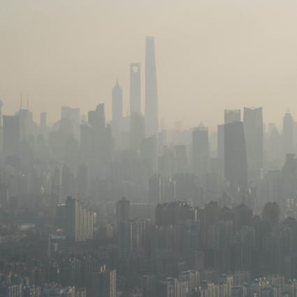 The skyline of Shanghai on a hazy day in February 2015. Photo: AFP